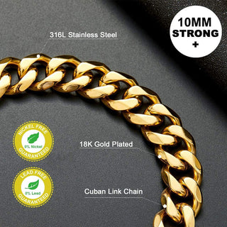 18K Gold Cuban Link Dog Chain