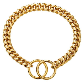 18K Gold Cuban Link Dog Chain